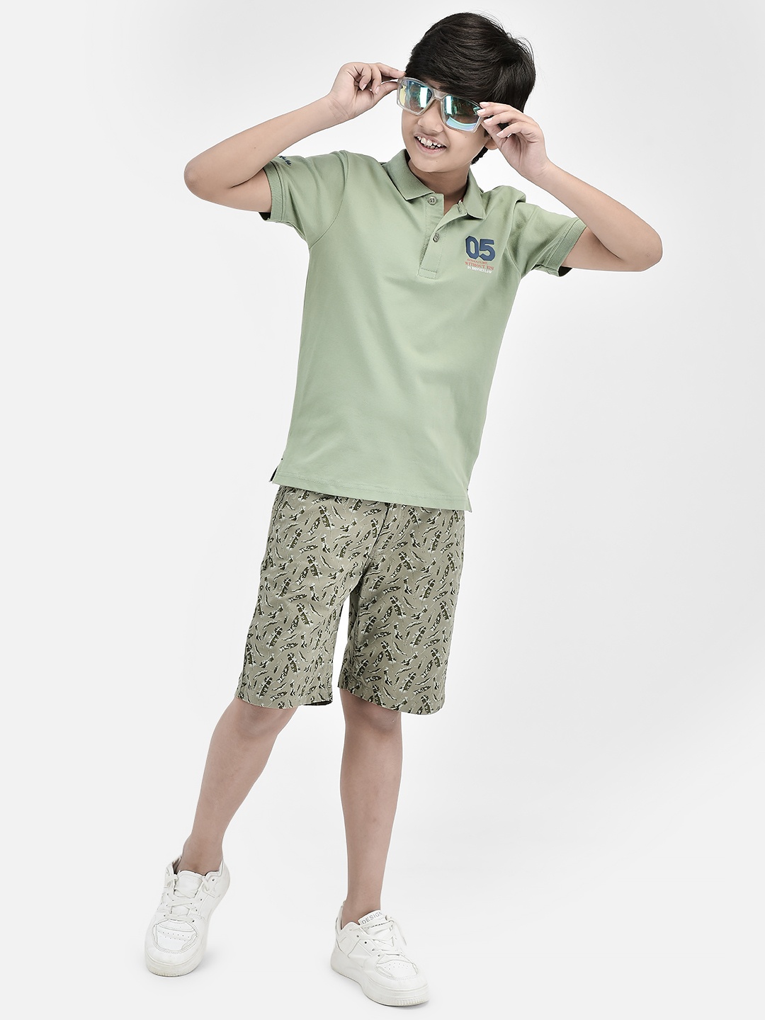 

Crimsoune Club Boys Slim Fit Polo Collar T-shirt, Green