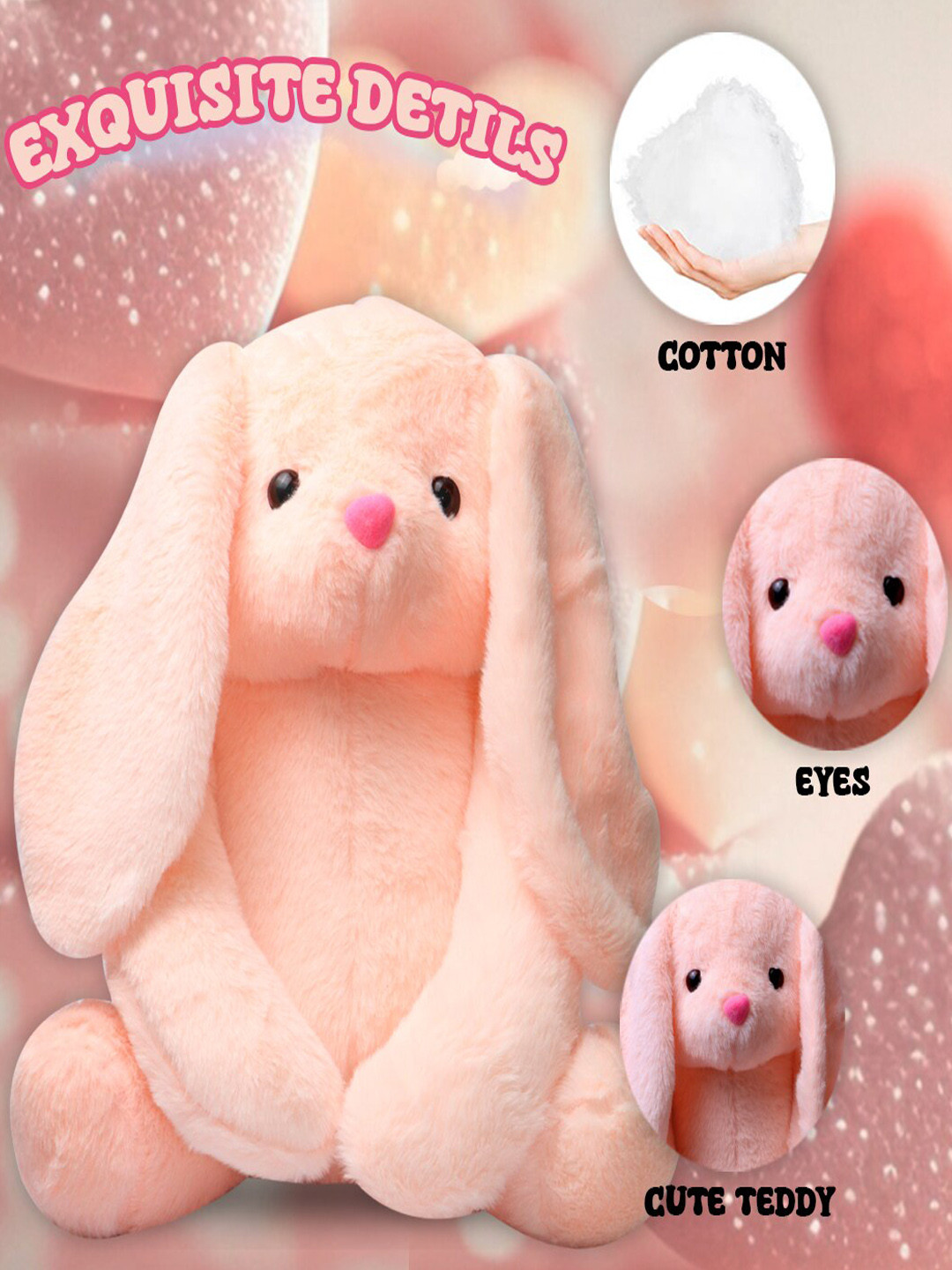 

CareDone Cotton Bunny Soft Toys, Peach