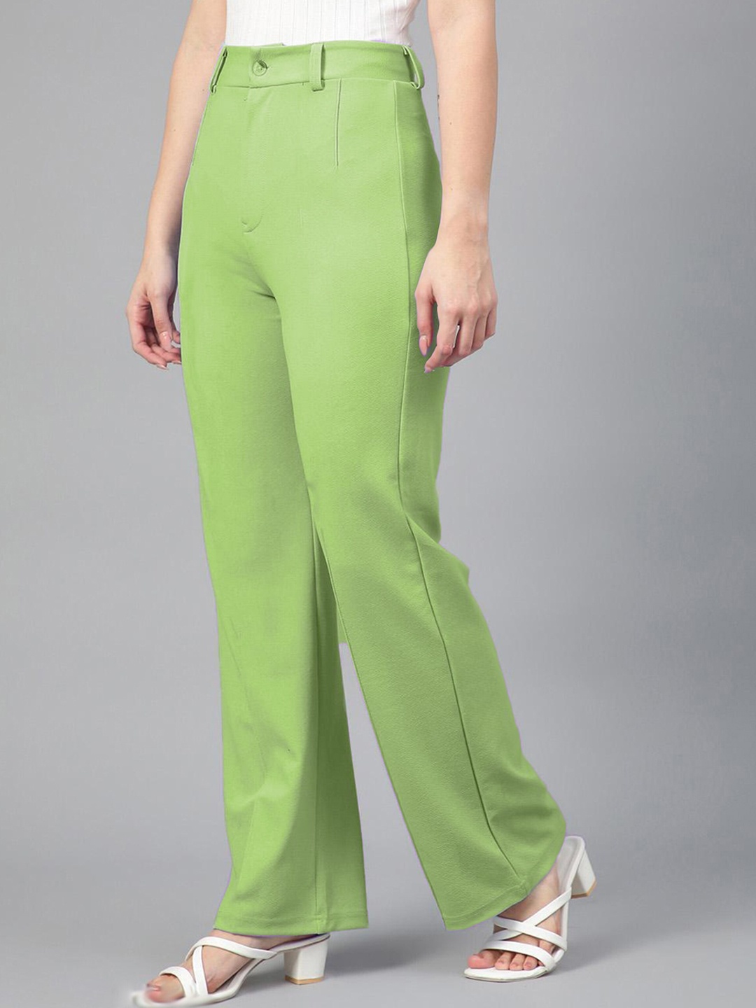 

N N ENTERPRISE Women Original High-Rise Trousers, Lime green