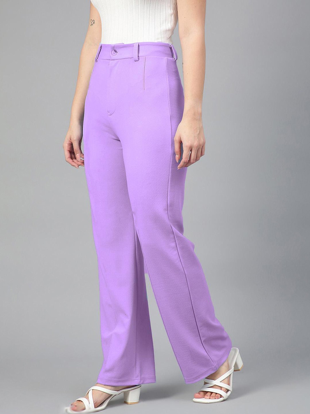 

N N ENTERPRISE Women Original High-Rise Trousers, Purple