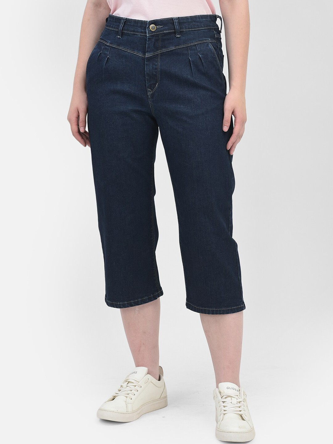 

Crimsoune Club Women Mid Rise Capri, Navy blue