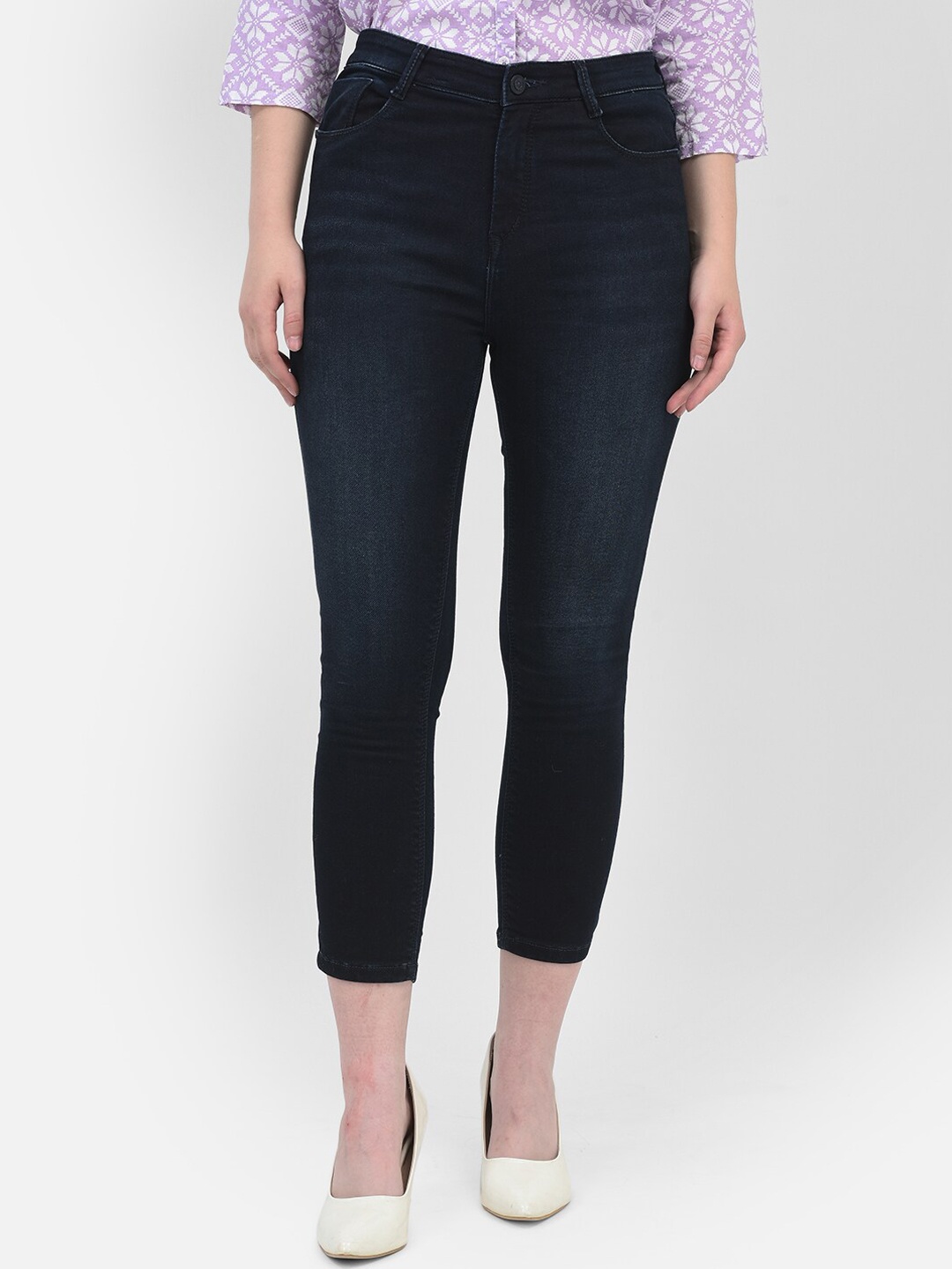 

Crimsoune Club Women Mid Rise Skinny Fit Stretchable Jeans, Navy blue