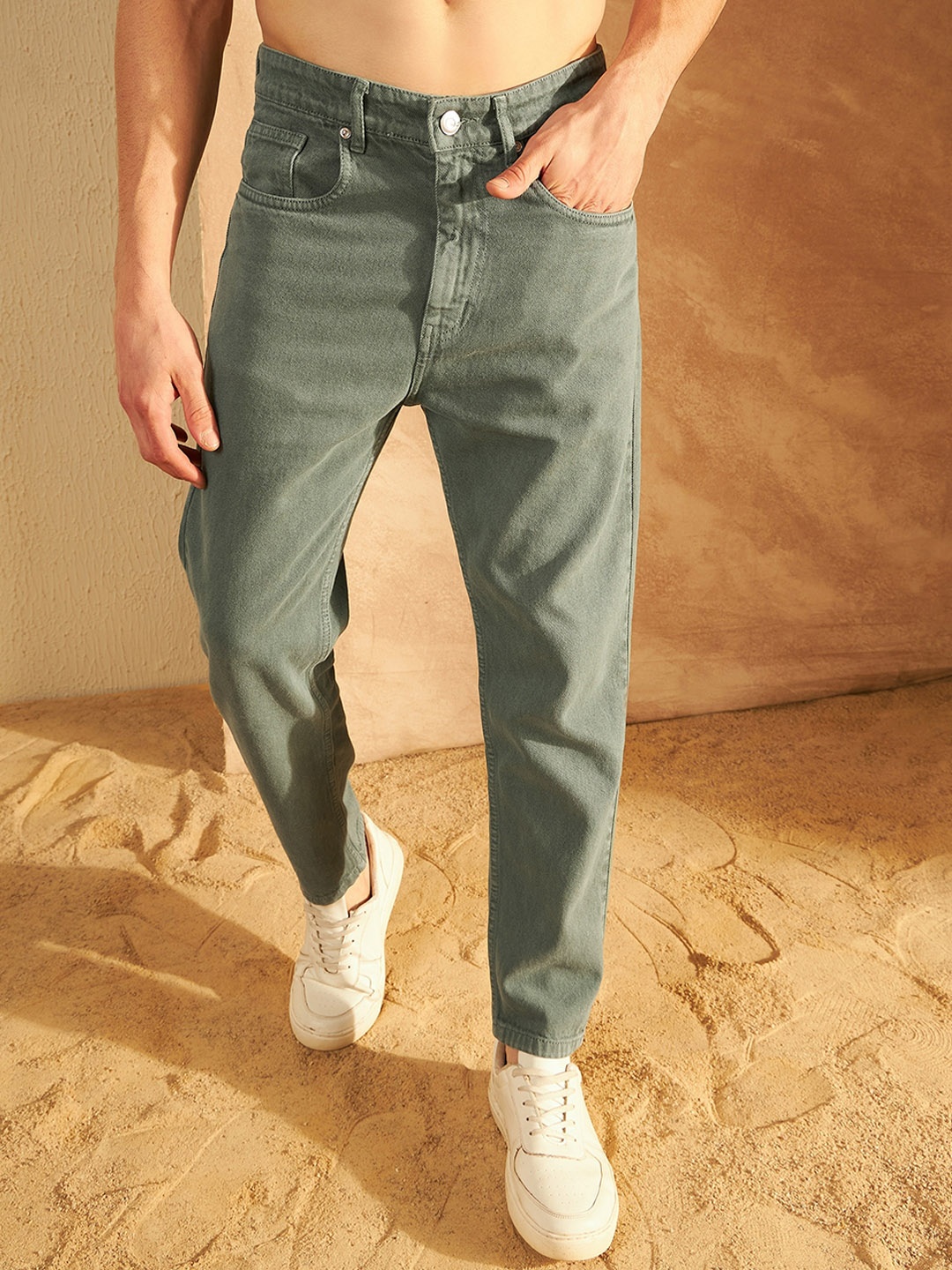 

DENNISON Men Comfort Mid Rise Cotton Jeans, Green