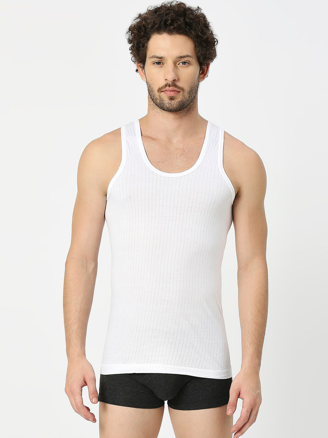 

FRENCHIE Pack Of 2 Assorted Cotton Innerwear Vests-FRELT_New_P2_110, White