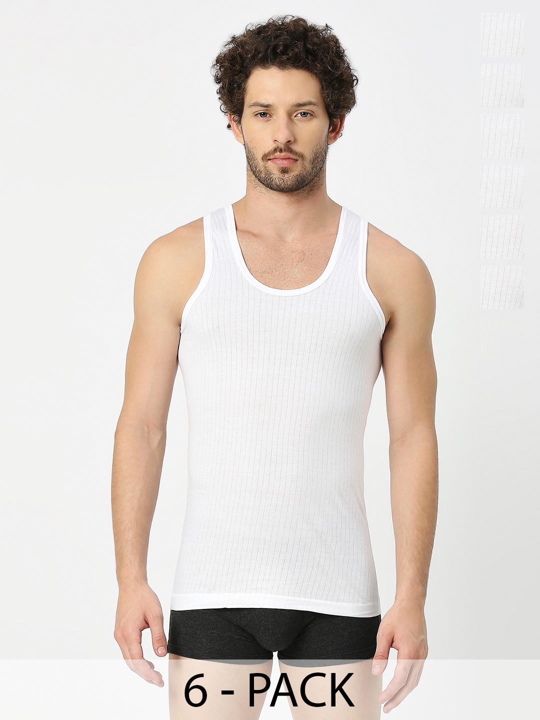 

FRENCHIE Pack Of 6 Assorted Cotton Innerwear Vests