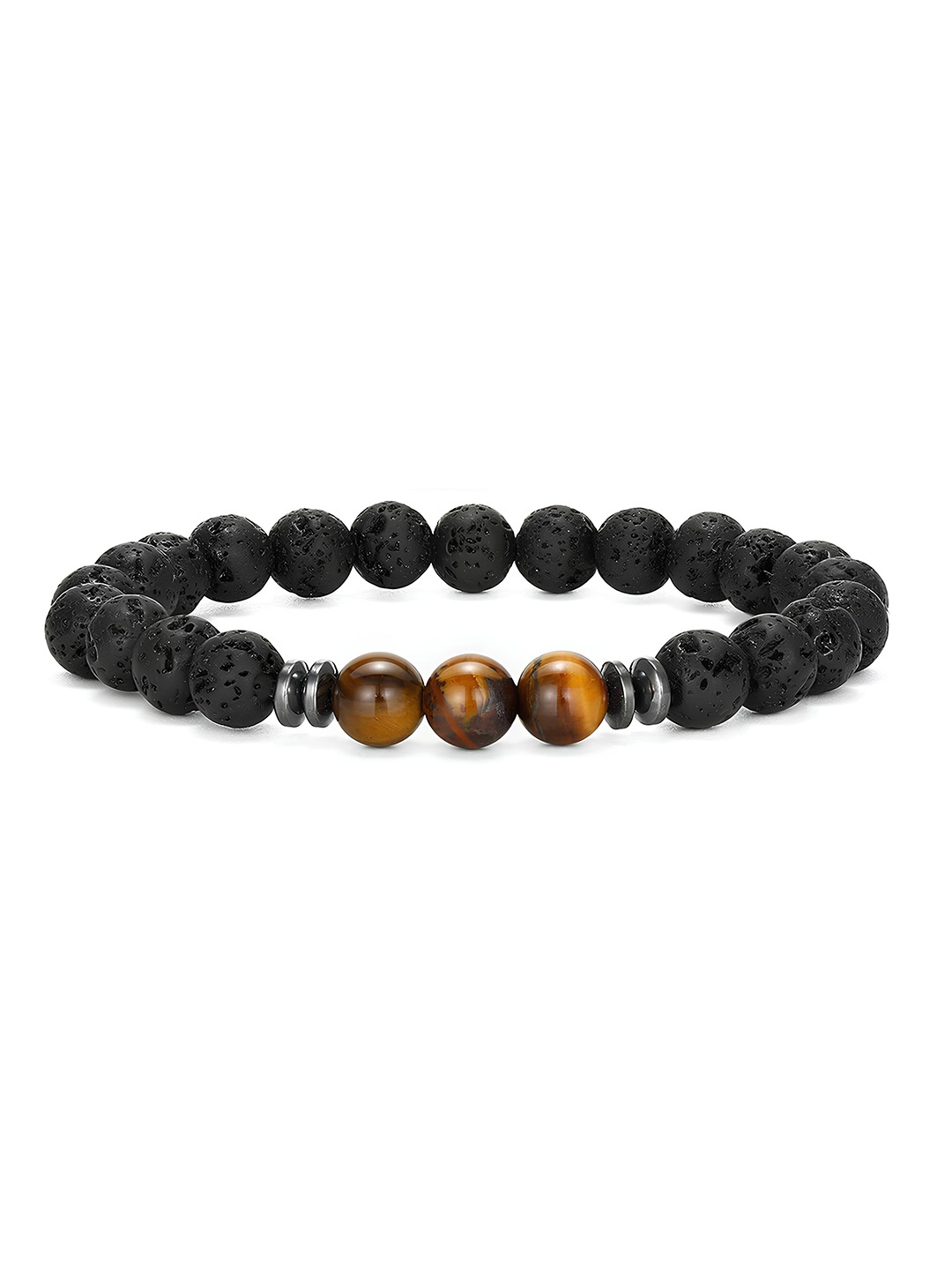 

KARISHMA KREATIONS Unisex Set of 2 Beaded Elasticated Couple Bracelets, Black