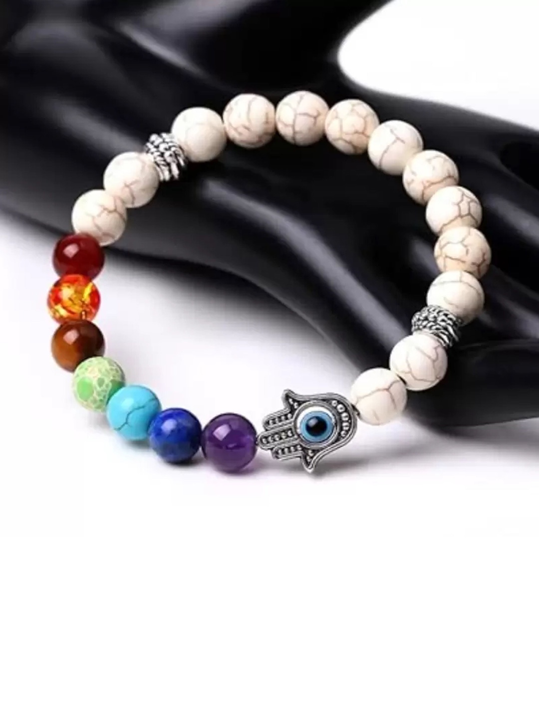 

KARISHMA KREATIONS Unisex Set Of 2 Artificial Beads Bracelet, Black