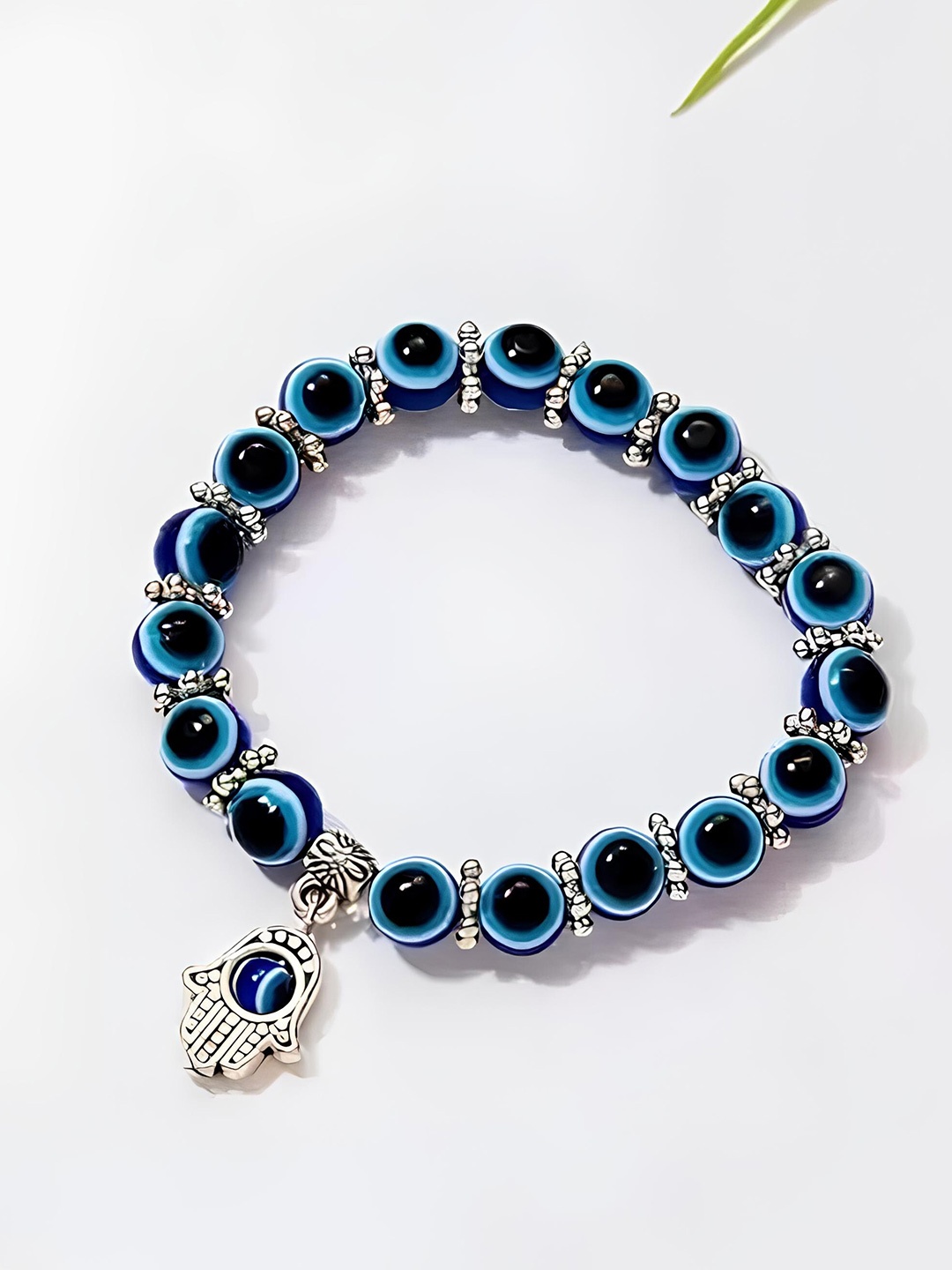 

KARISHMA KREATIONS Unisex Set Of 2 Elasticated Bracelet, Silver