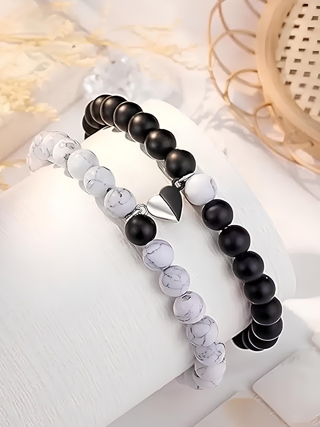 

KARISHMA KREATIONS Set Of 2 Beaded Bracelet, Black