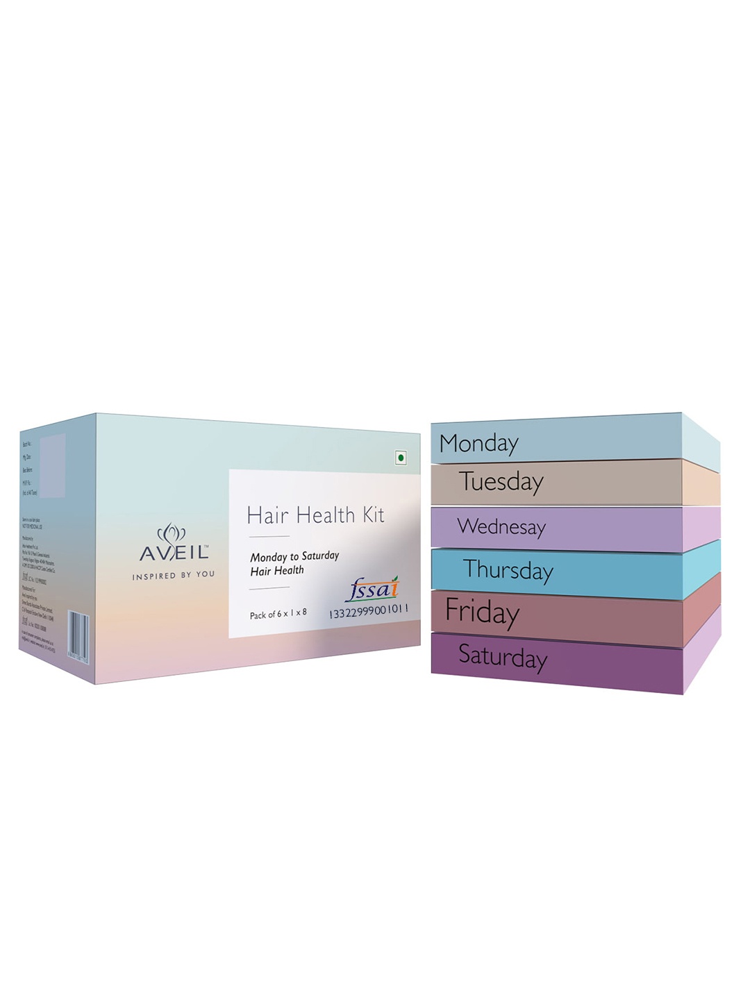 

AVEIL Monday to Saturday Hair Health Kit with Vitamin C & Brahmi, Multi