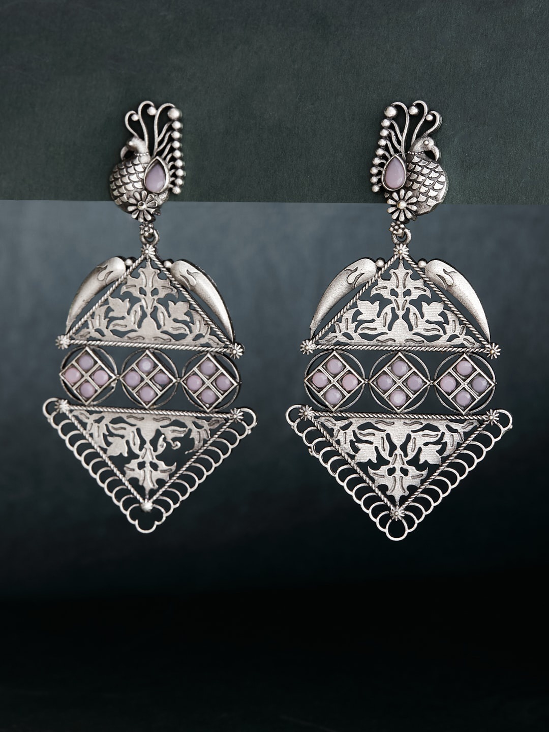 

ATIBELLE Silver Plated Contemporary Jhumkas