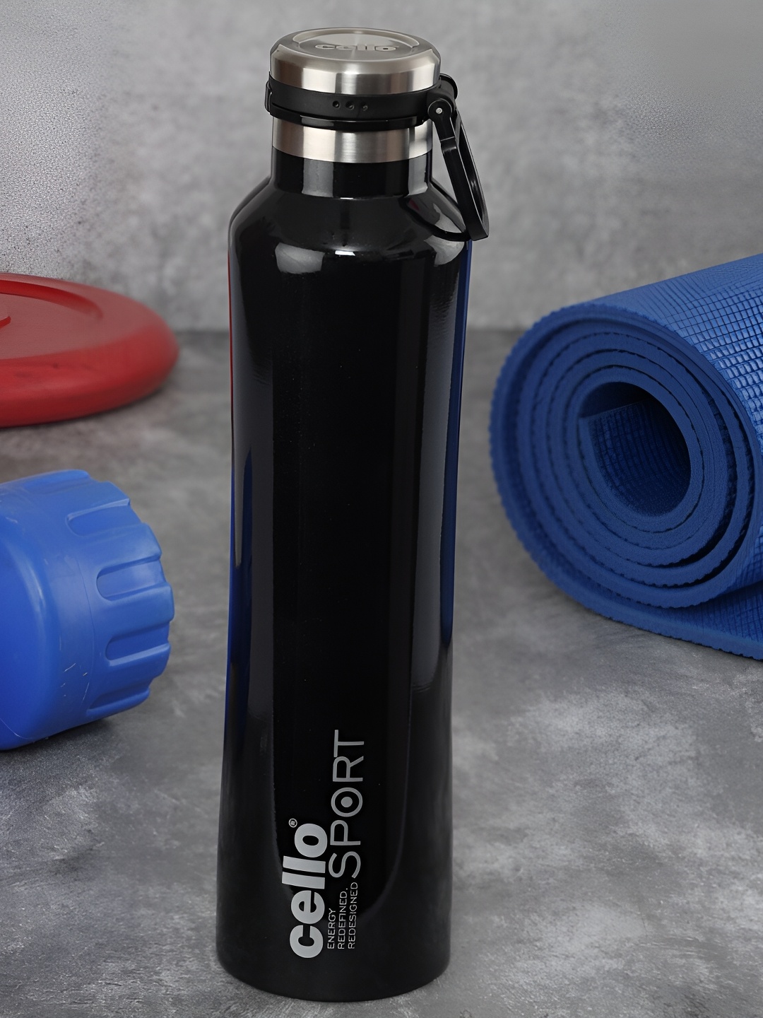 

Cello Black Typography Printed Stainless Steel Double Wall Vacuum Water Bottle 1l