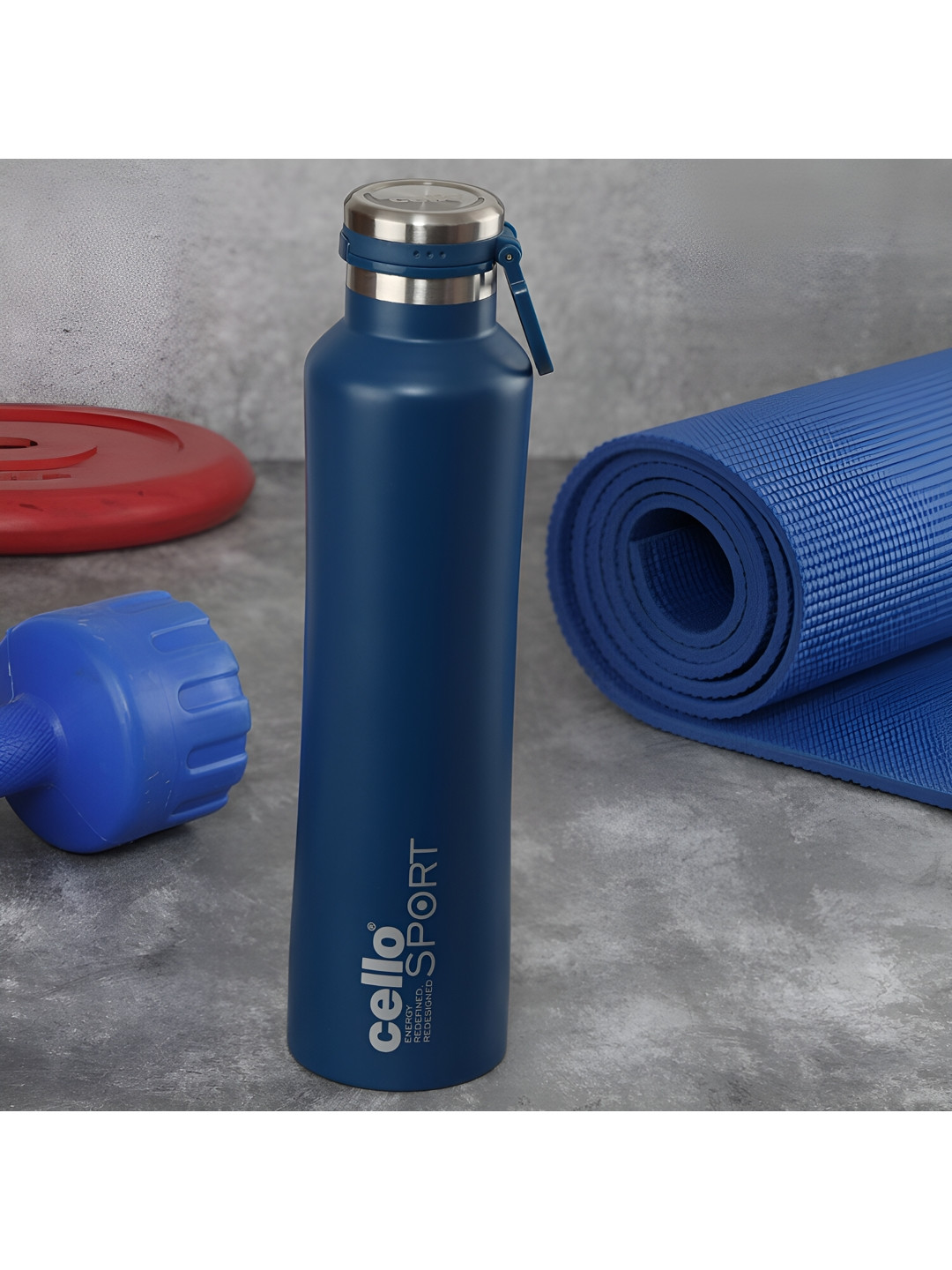 

Cello Blue Typography Printed Stainless Steel Double Wall Vacuum Water Bottle 800 ml