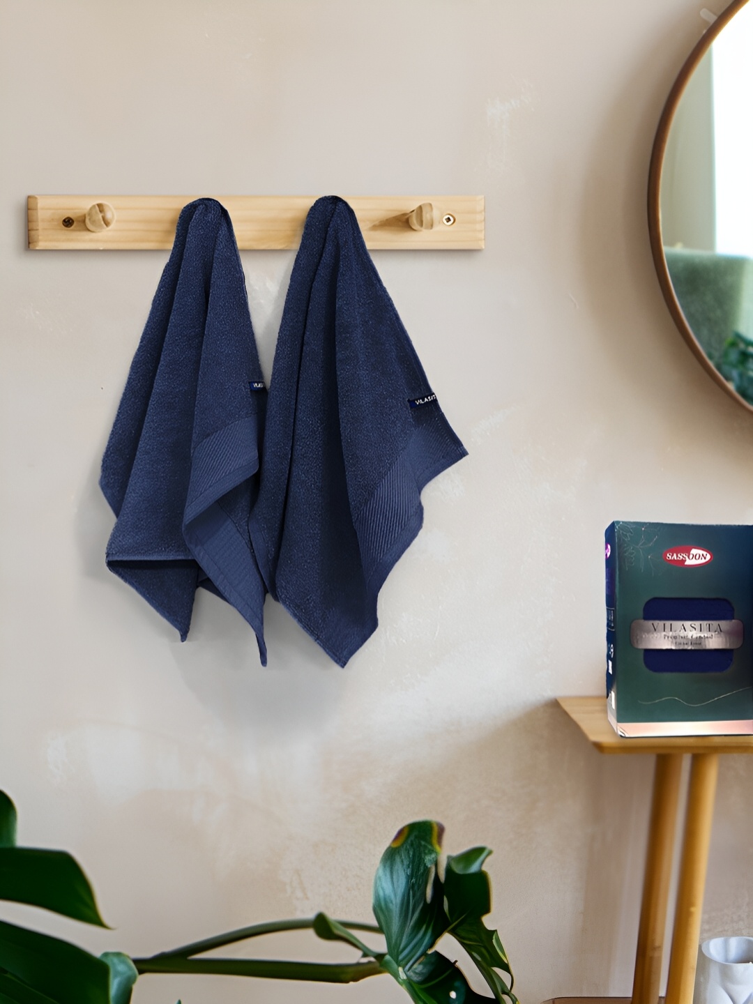 

Sassoon Navy Blue 2 Pieces 650 GSM Cotton Hand Towels