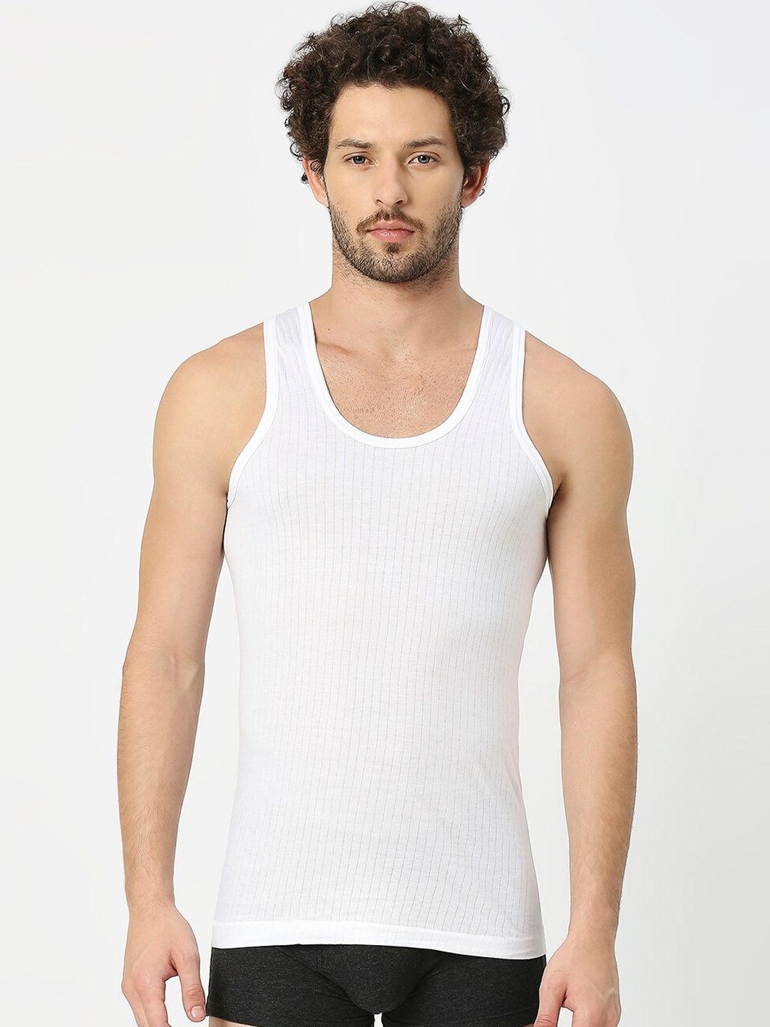 

FRENCHIE Pack Of 4 Assorted Pure Cotton Innerwear Vests- FRELT_New_P4_80
