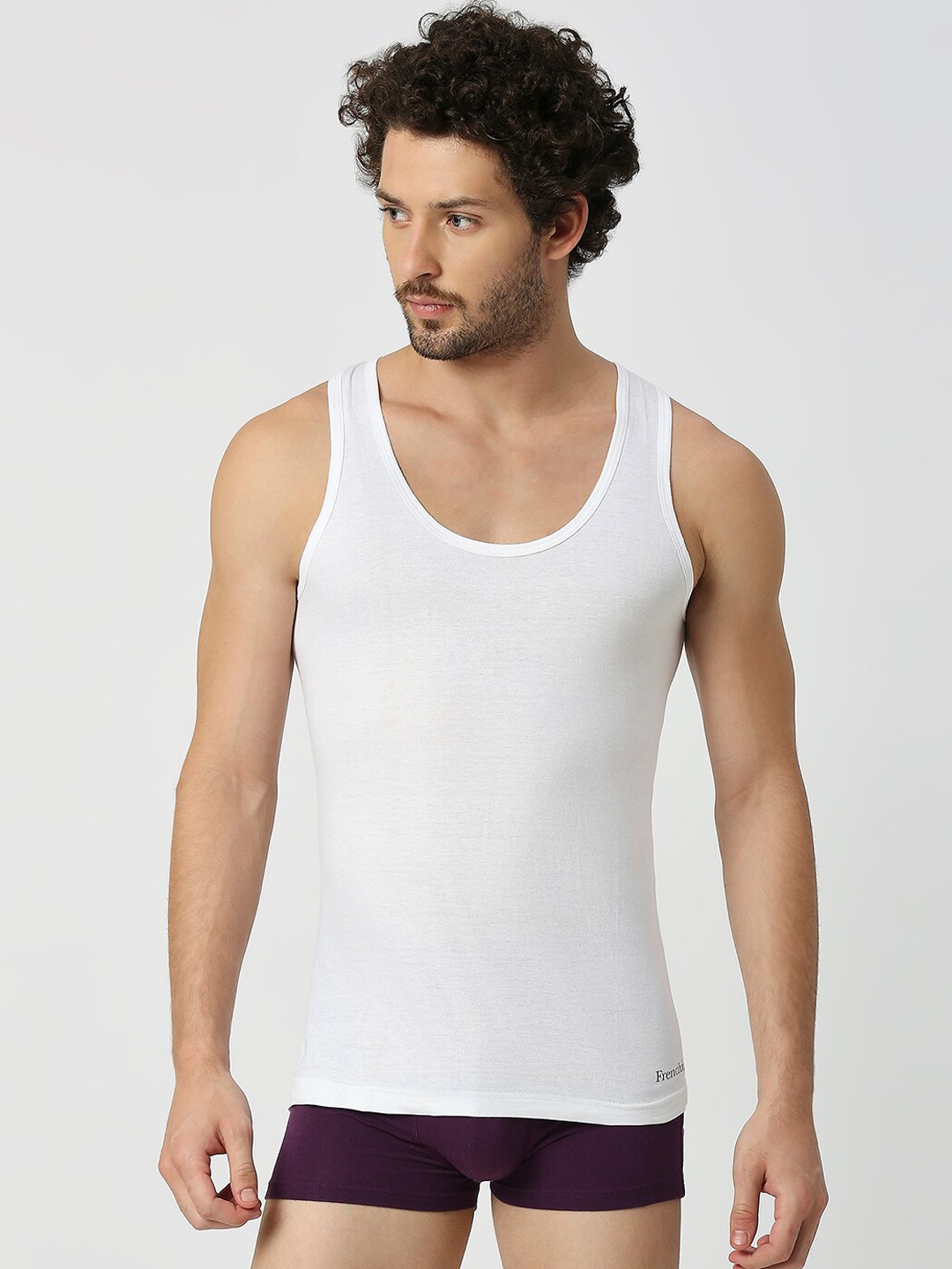 

FRENCHIE Pack Of 6 Pure Cotton Innerwear Vests FR-MI-VS-OXYRN-10P-80-PO6, White
