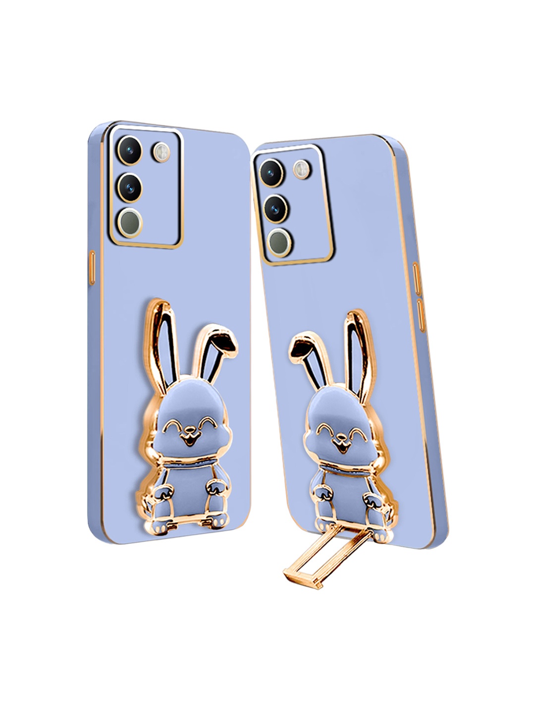 

Karwan Vivo Y200 Back Case With 3D Bunny Folding Stand, Blue