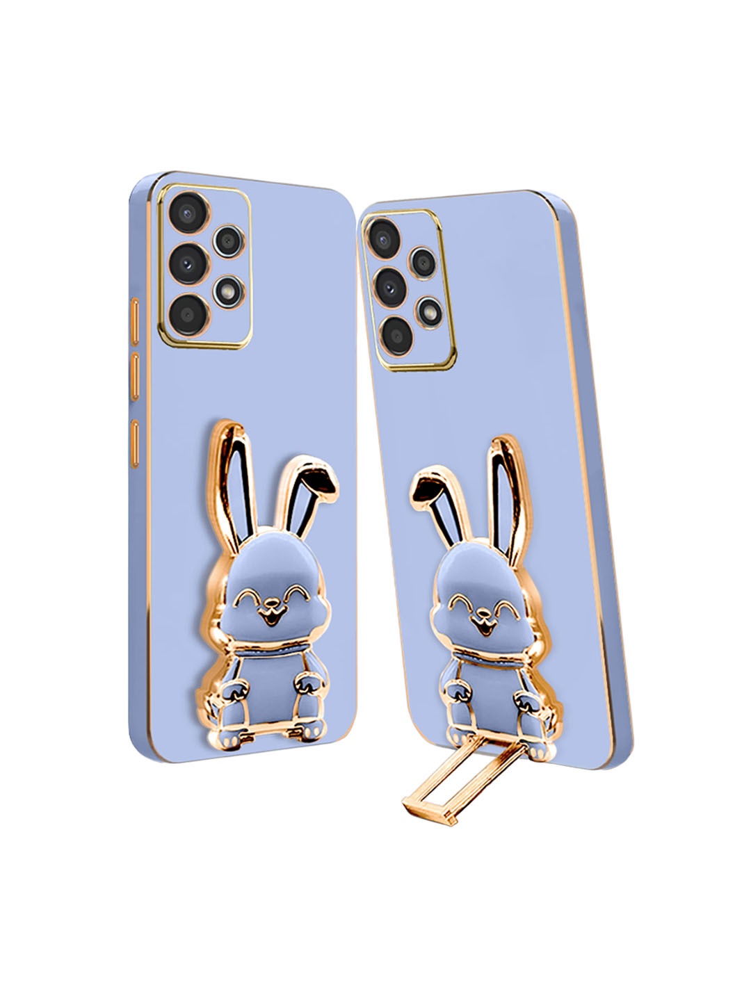 

Karwan Samsung A23 4G 3D Bunny Back Case With Folding Stand, Blue