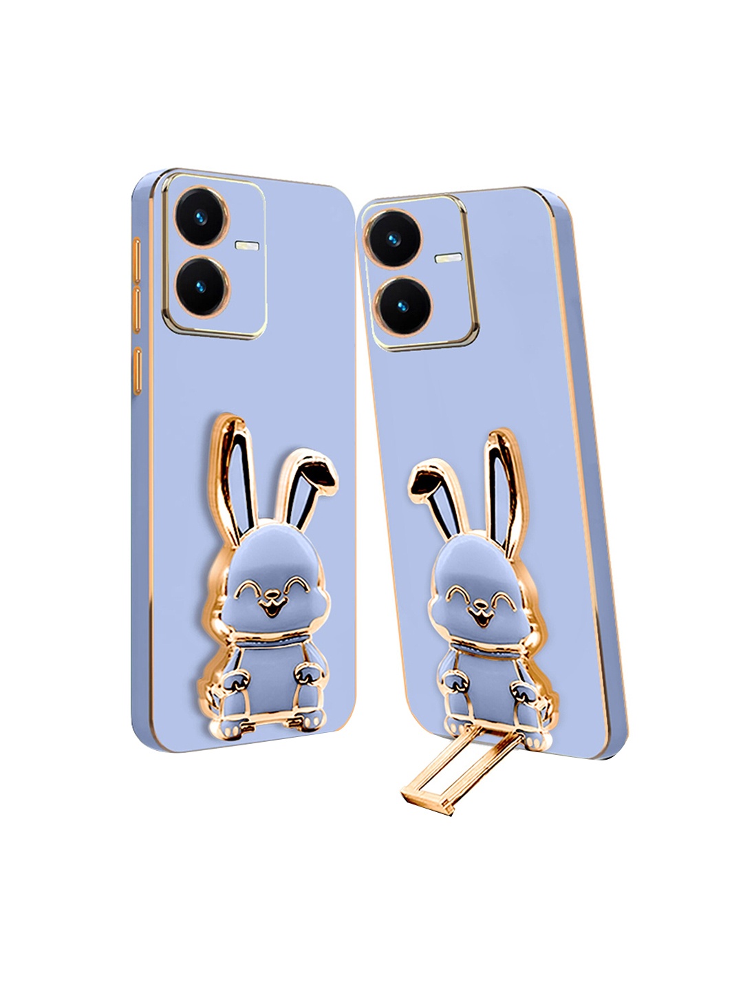 

Karwan Vivo Y22S Back Case With 3D Bunny Folding Stand, Blue