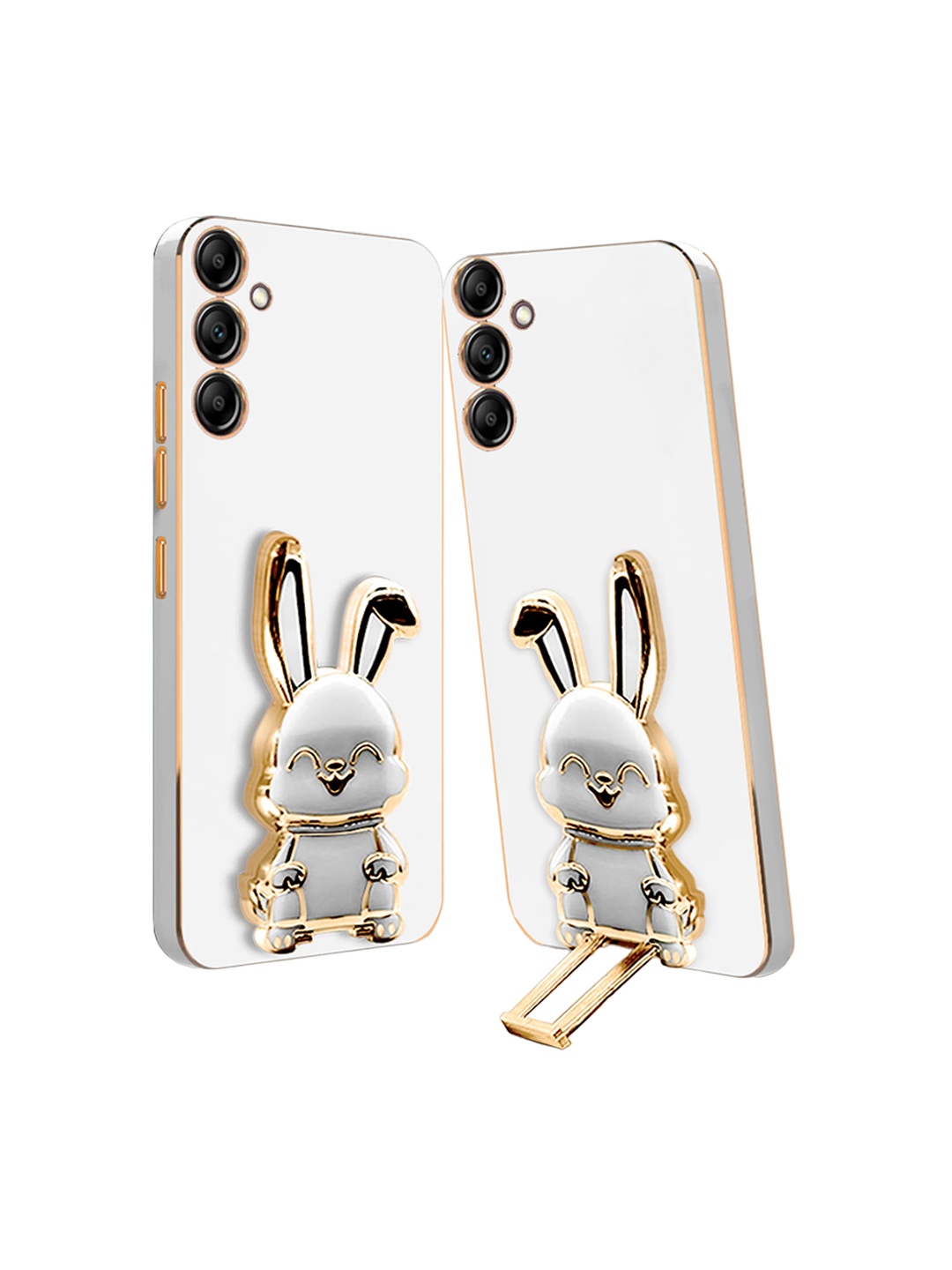 

Karwan Samsung A34 Back Case With 3D Bunny Folding Stand, White