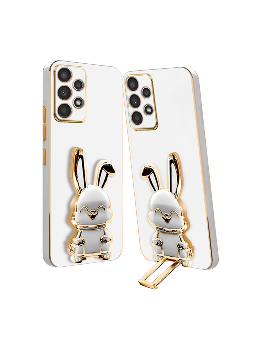 

Karwan Samsung A33 5G Back Case With 3D Bunny Folding Stand, White