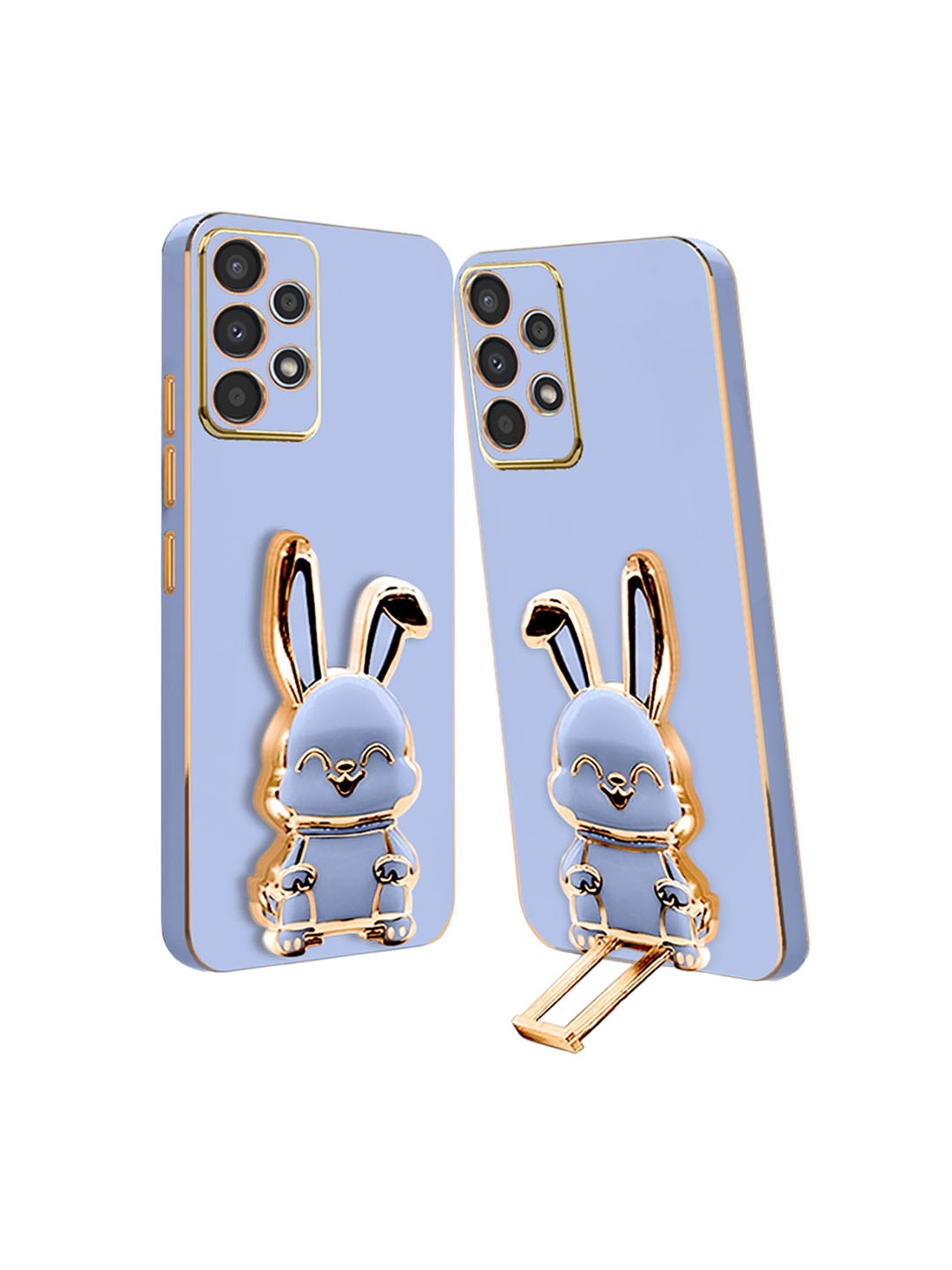

Karwan Samsung A33 5G Back Case With 3D Bunny Folding Stand, Blue