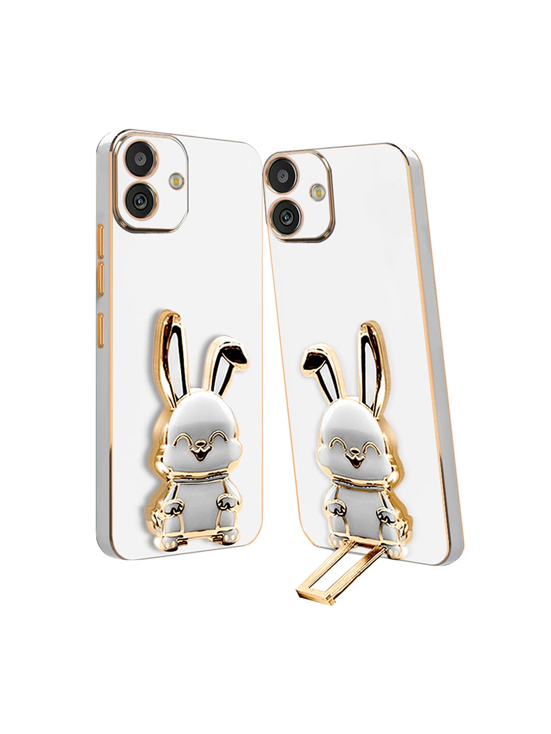

Karwan Samsung M13 Back Case With 3D Bunny Folding Stand, White