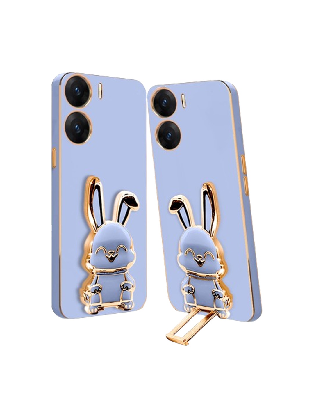 

Karwan Vivo V29E Back Case With 3D Bunny Folding Stand, Blue
