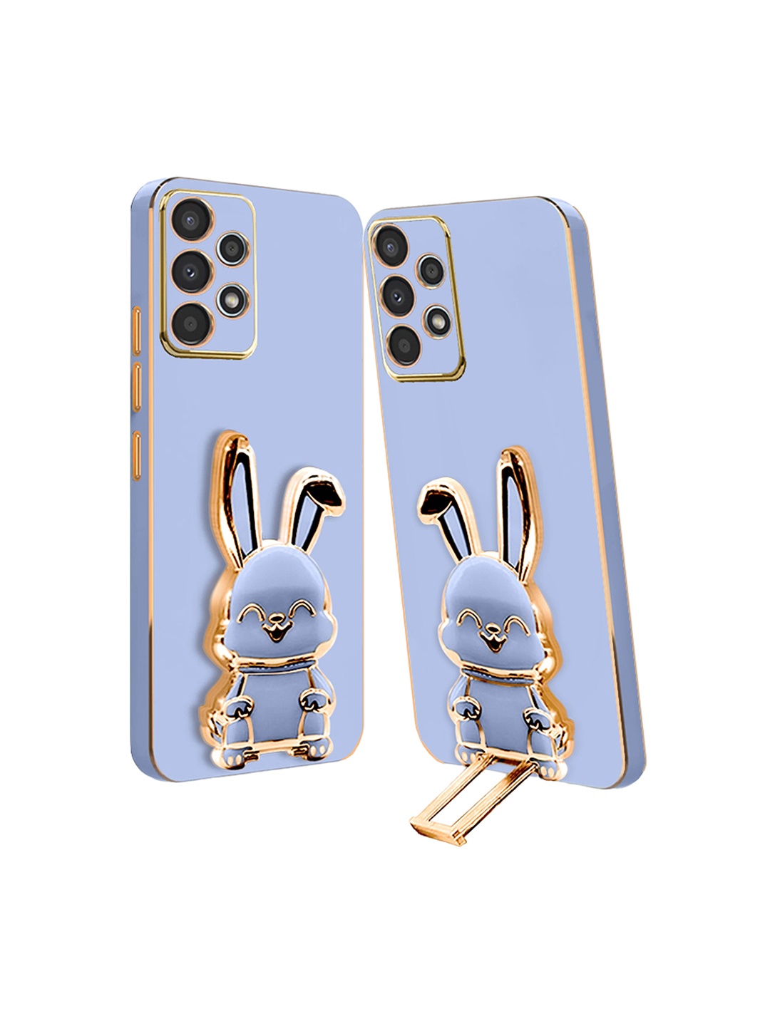 

Karwan Samsung A73 Back Case With 3D Bunny Folding Stand, Blue
