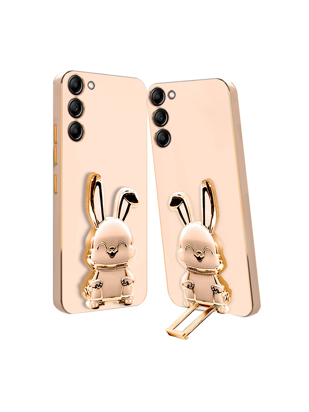 

Karwan Samsung S23 Back Case With 3D Bunny Folding Stand, Pink