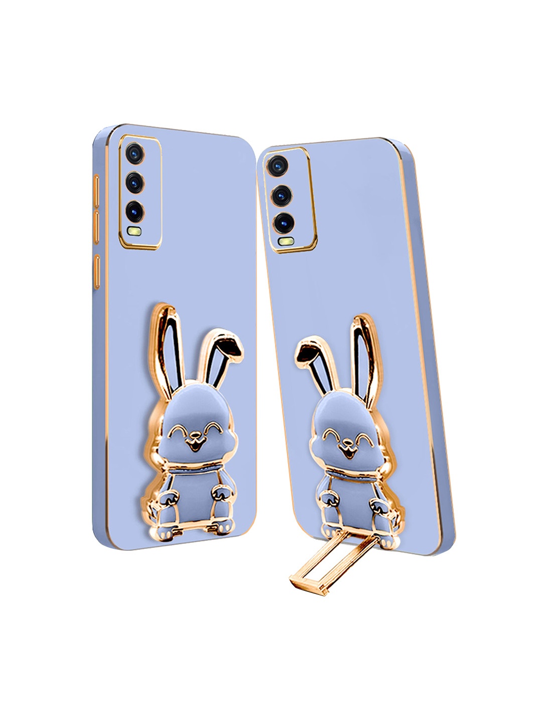 

Karwan 3D Bunny With Folding Stand Compatible For Vivo Y20 Back Cover Case, Blue