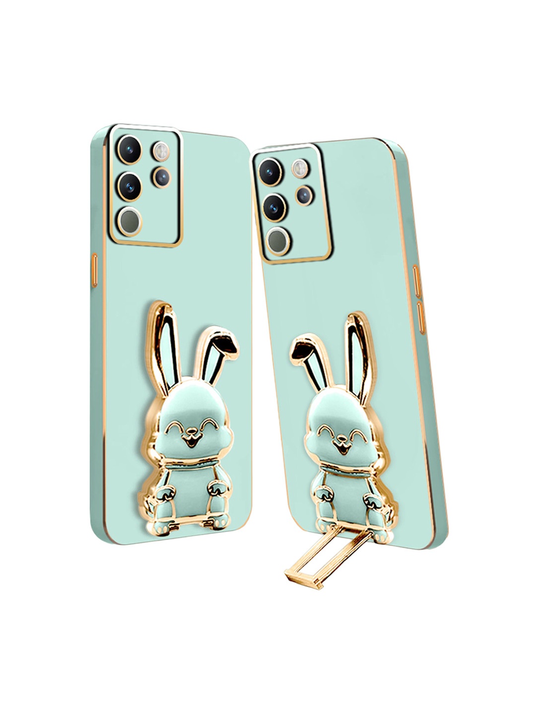 

Karwan 3D Bunny With Folding Stand Compatible For Vivo V29 Pro Back Cover Case, Green