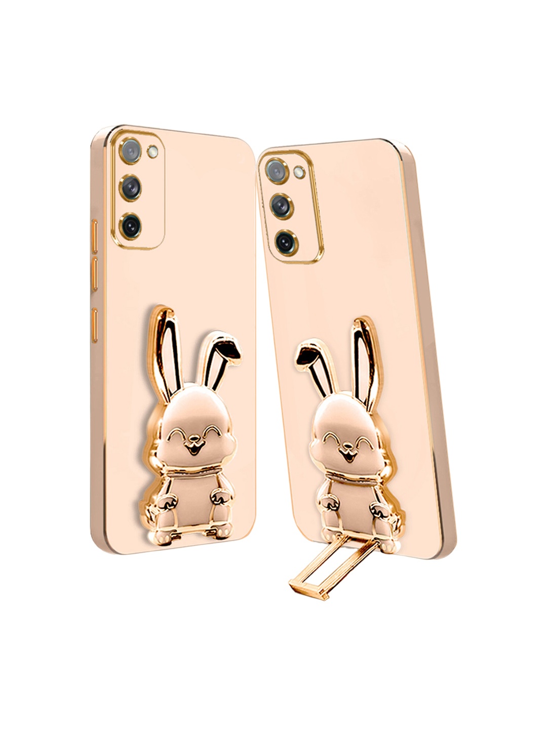 

Karwan 3D Bunny With Folding Stand Compatible Samsung S20FE 5G Back Case, Peach