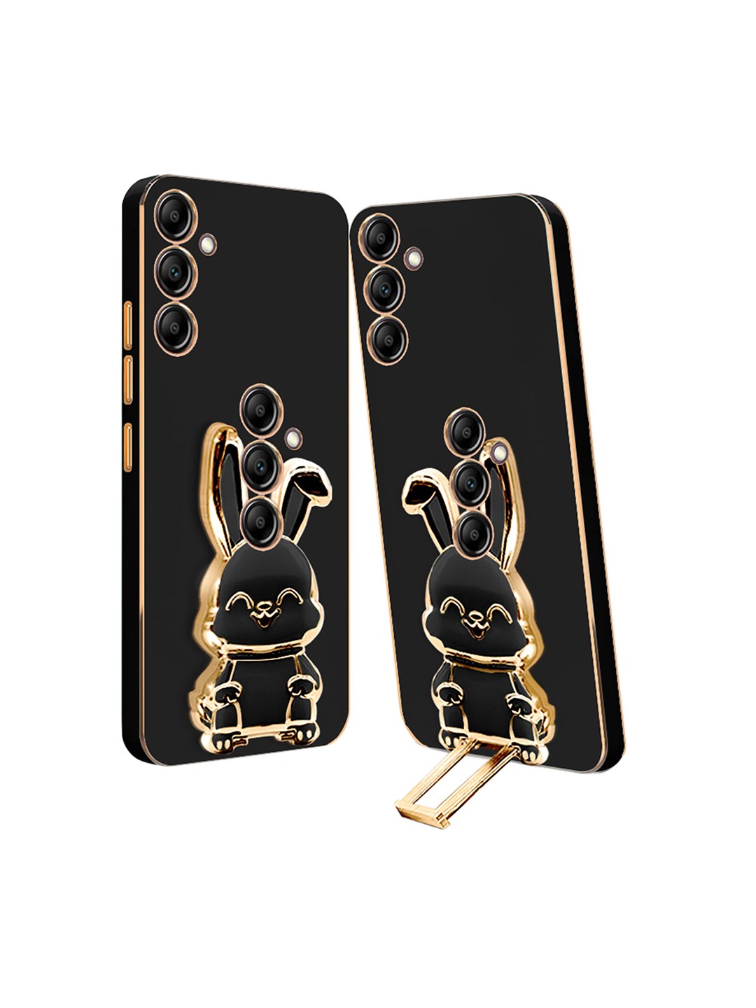 

Karwan Samsung F23 Back Case With 3D Bunny Folding Stand, Black