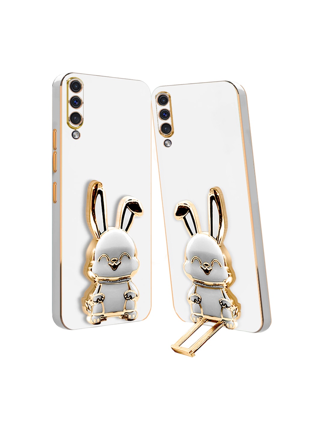 

Karwan Samsung A50 Back Case With 3D Bunny Folding Stand, White