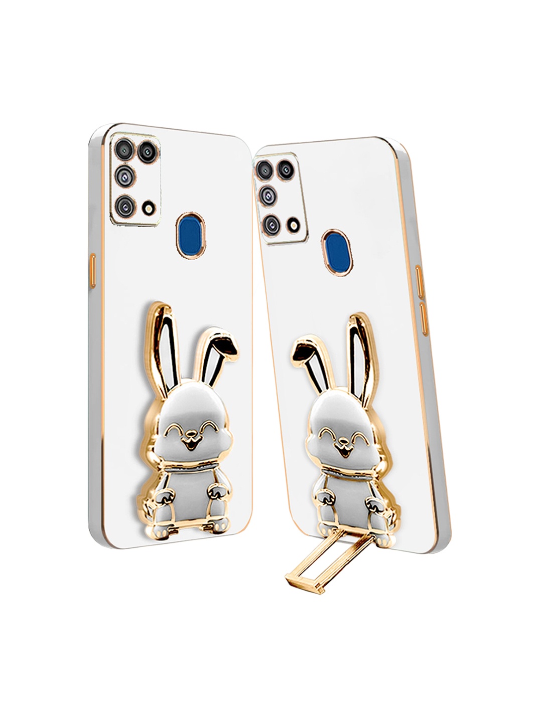 

Karwan 3D Bunny with Folding Stand Samsung M31 Back Case, White