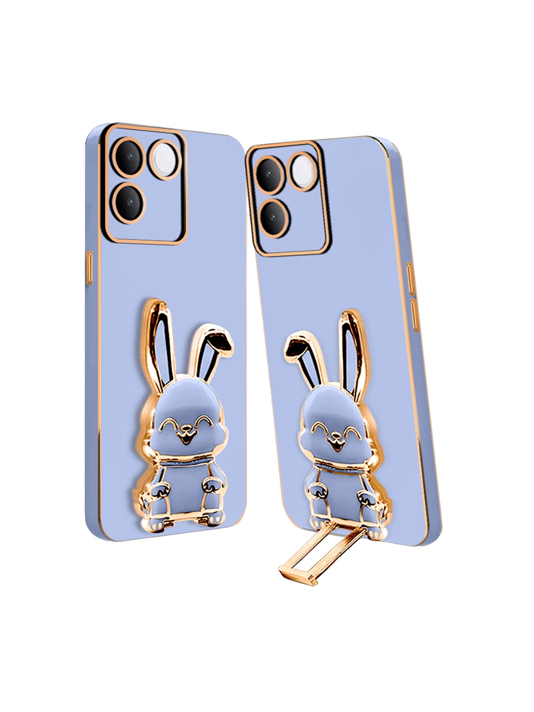 

Karwan 3D Bunny With Folding Stand Compatible Vivo T2 Pro Back Case, Blue