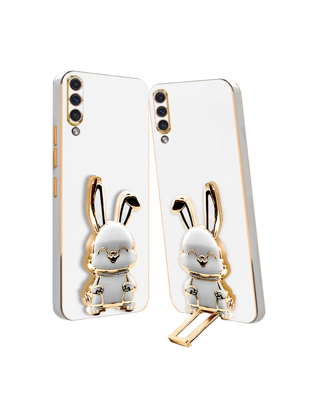 

Karwan 3D Bunny with Folding Stand Samsung A50 S Back Cover Case, White