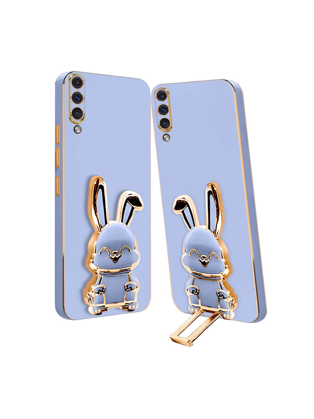 

Karwan Samsung A50 Back Case With 3D Bunny Folding Stand, Blue