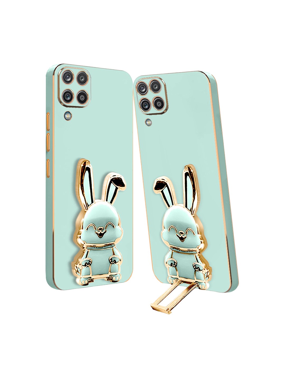 

Karwan Samsung M33 Back Case With 3D Bunny Folding Stand, Green