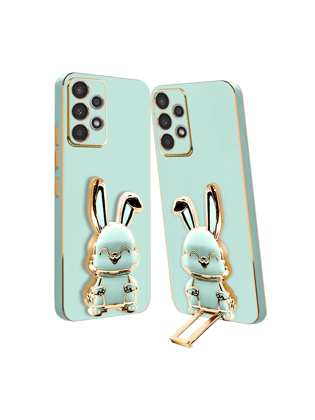 

Karwan 3D Bunny with Folding Stand Samsung A23 4G Back Case, Green