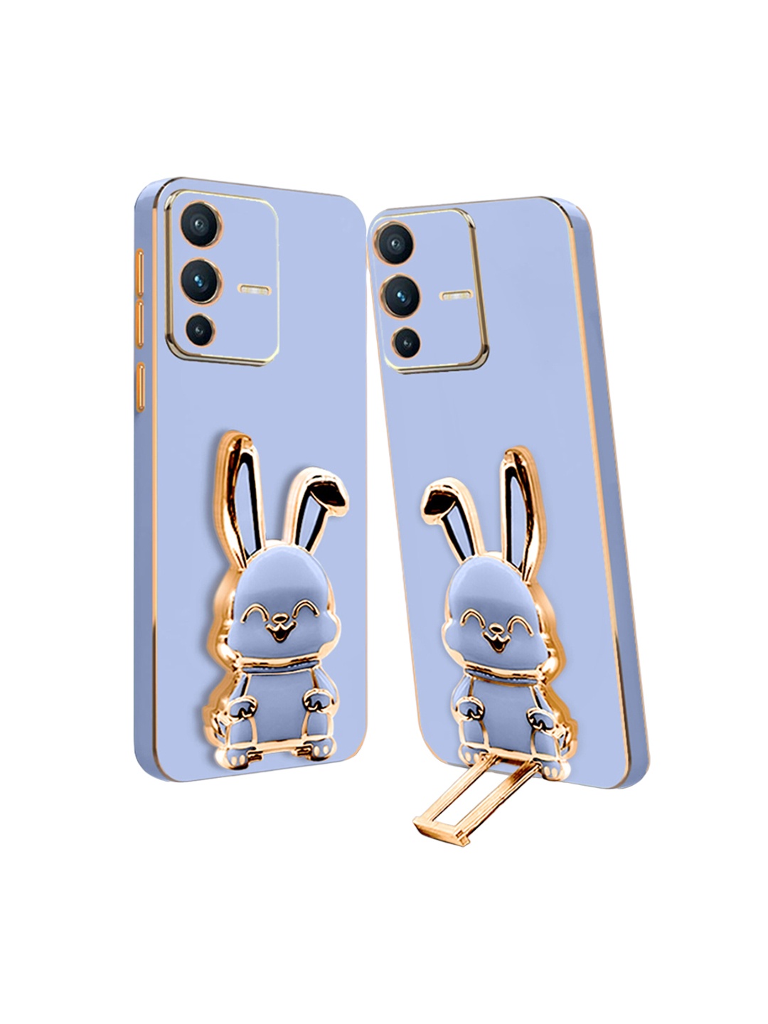 

Karwan 3D Bunny with Folding Stand Vivo V23 Pro Back Cover Case, Blue