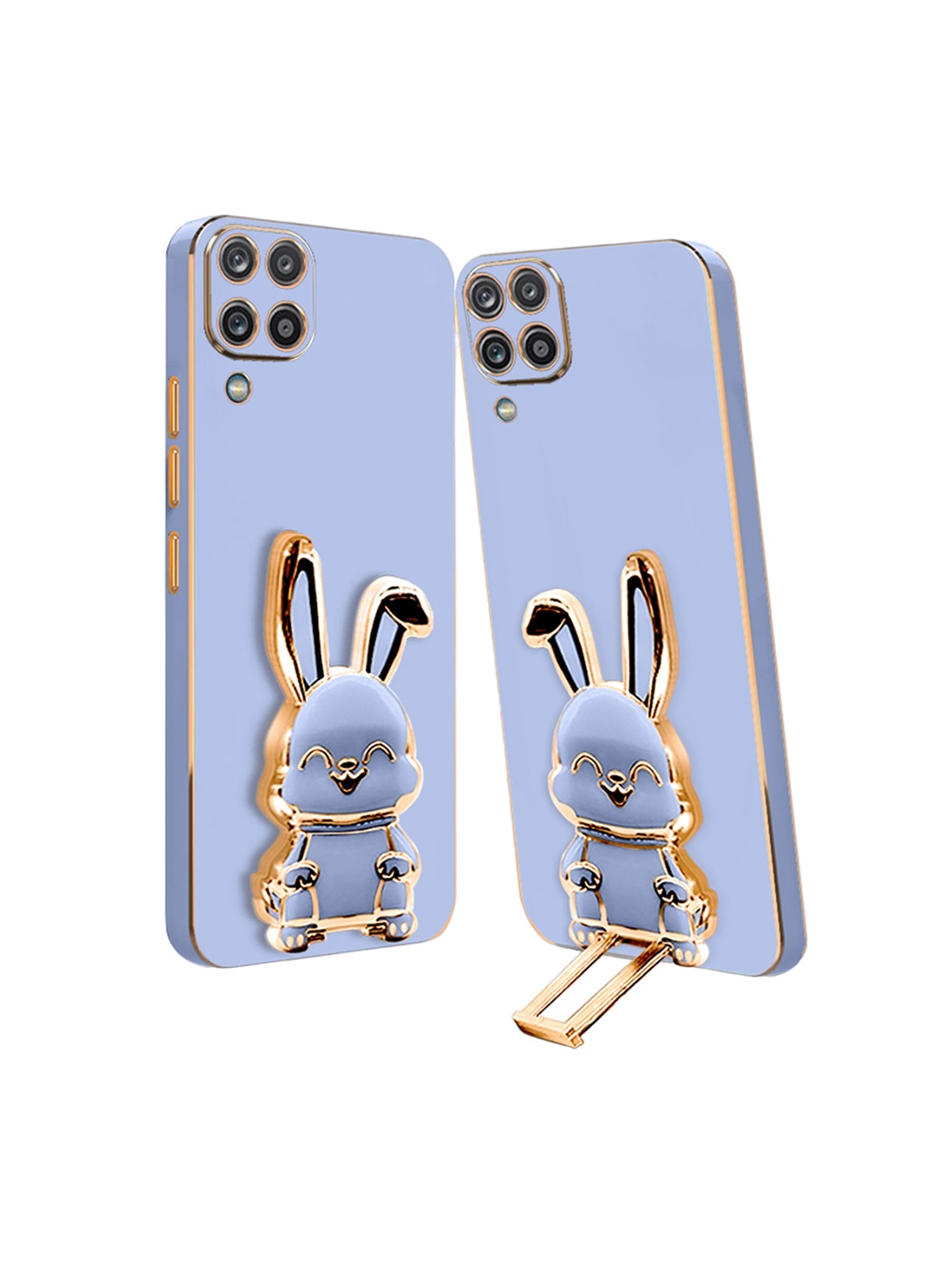 

Karwan Samsung M33 Back Case With 3D Bunny Folding Stand, Blue