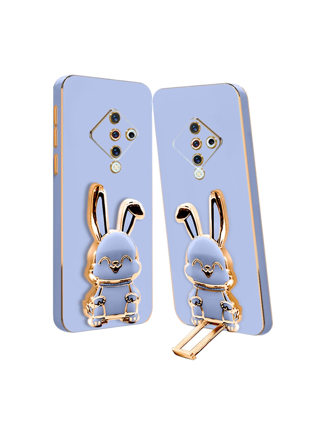 

Karwan Vivo S1 Pro Back Case With 3D Bunny Folding Stand, Blue