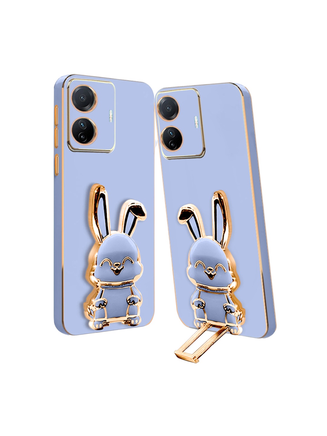 

Karwan Vivo T144W Back Case With 3D Bunny Folding Stand, Blue