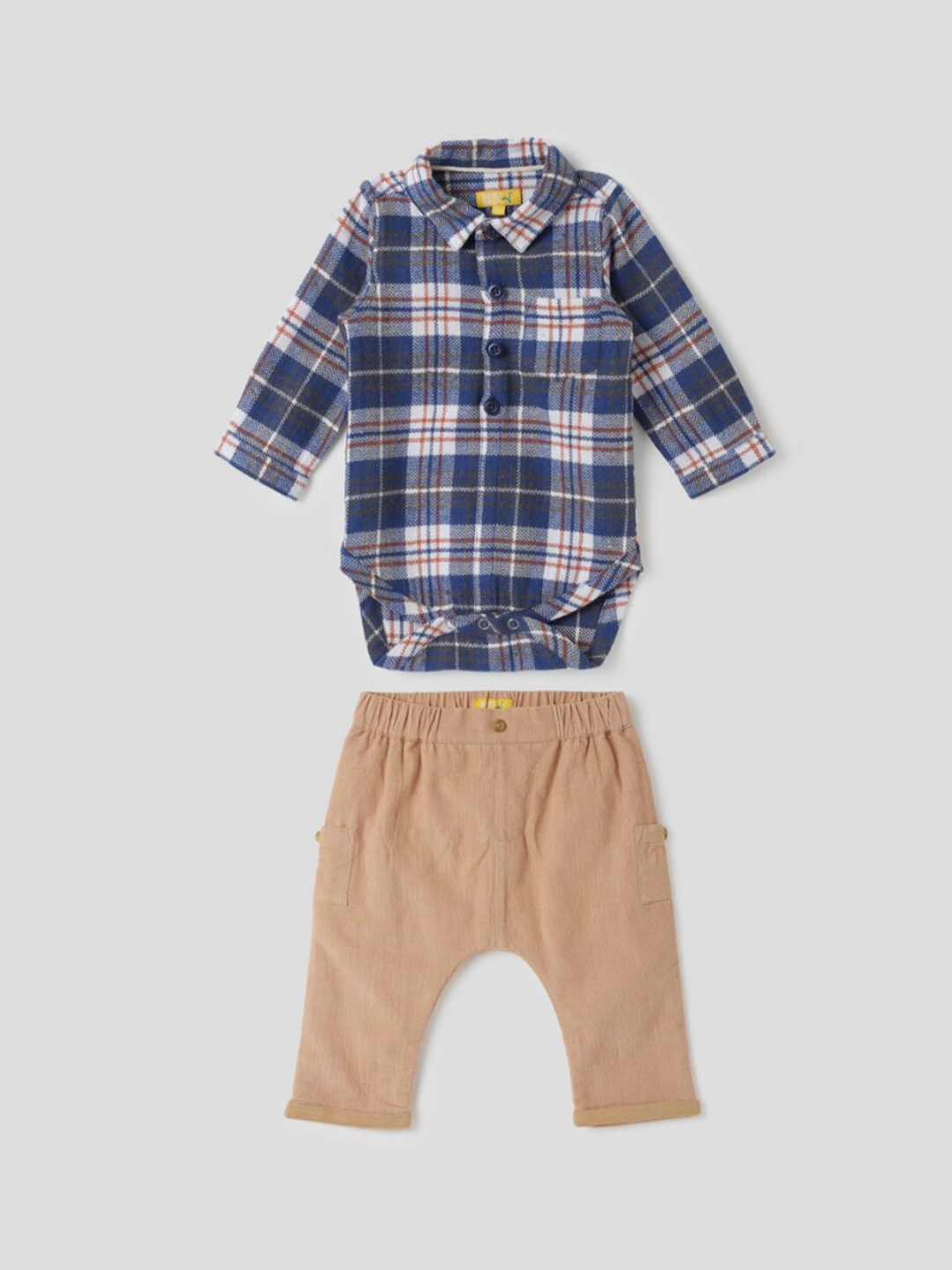 

Somersault Boys Checked Shirt With Trousers, Navy blue