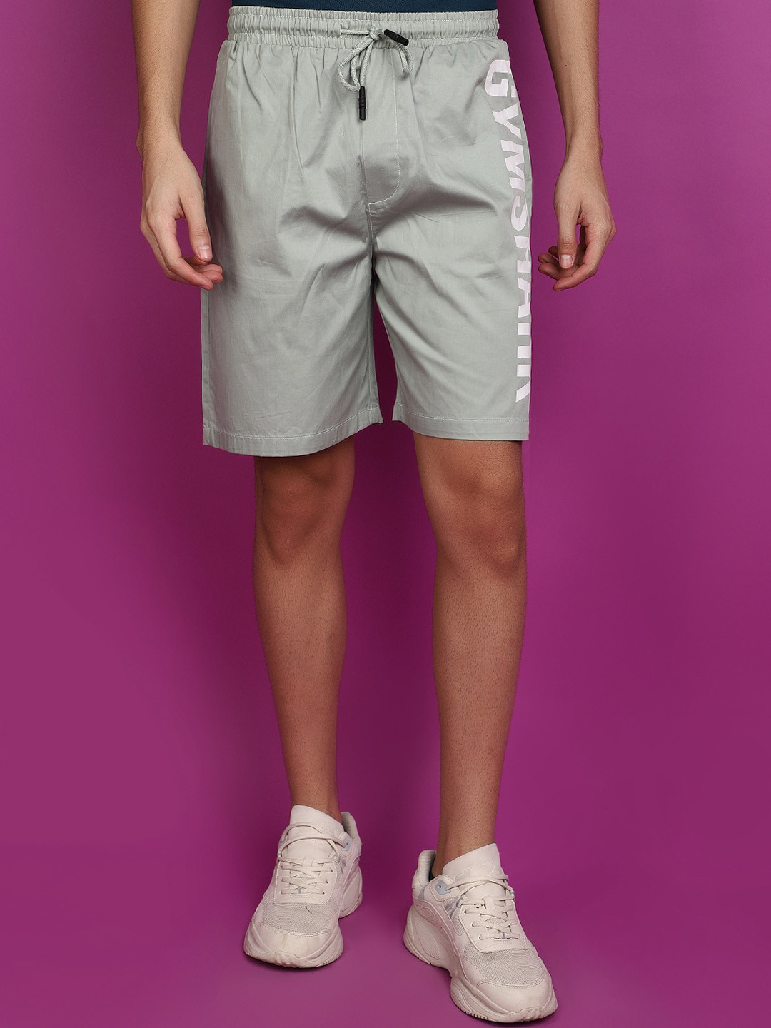 

V-Mart Men Typography Printed Cotton Shorts, Green