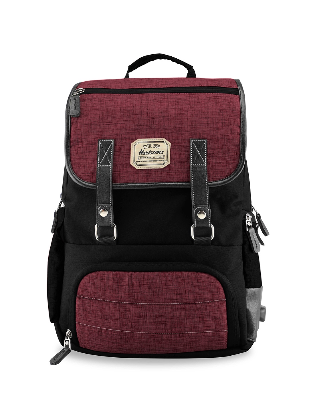 

Harissons Unisex Backpack with USB Charging Port 18.0L, Maroon