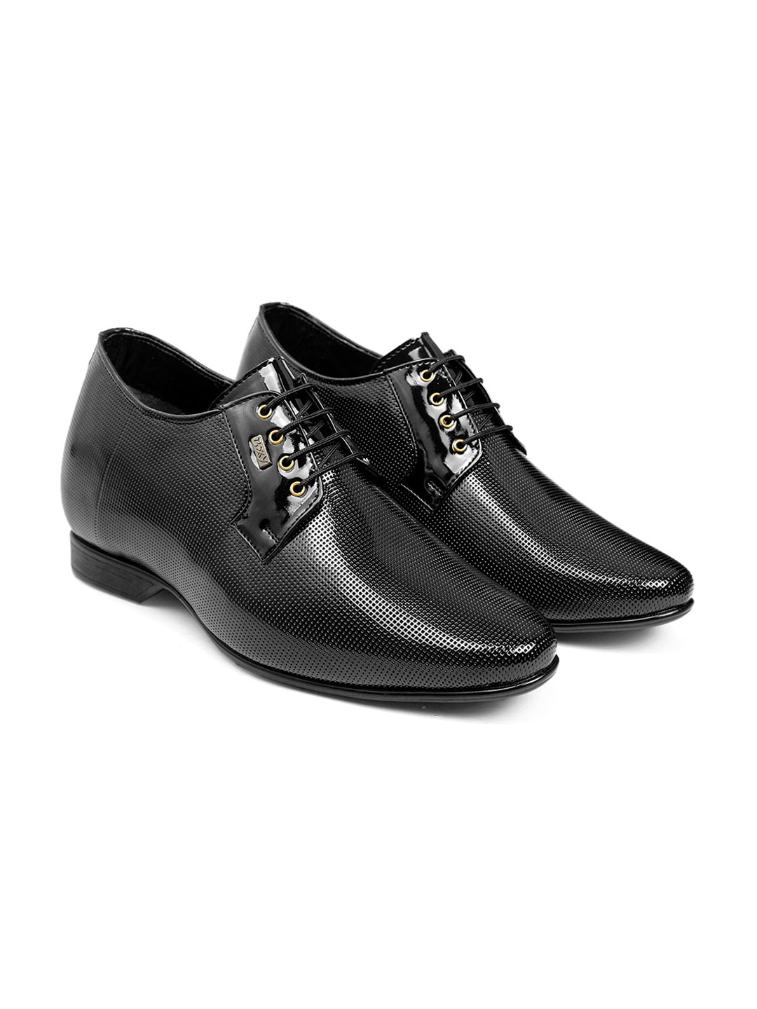 

Bxxy Men Textured Lace Up Formal Elevator Derbys, Black