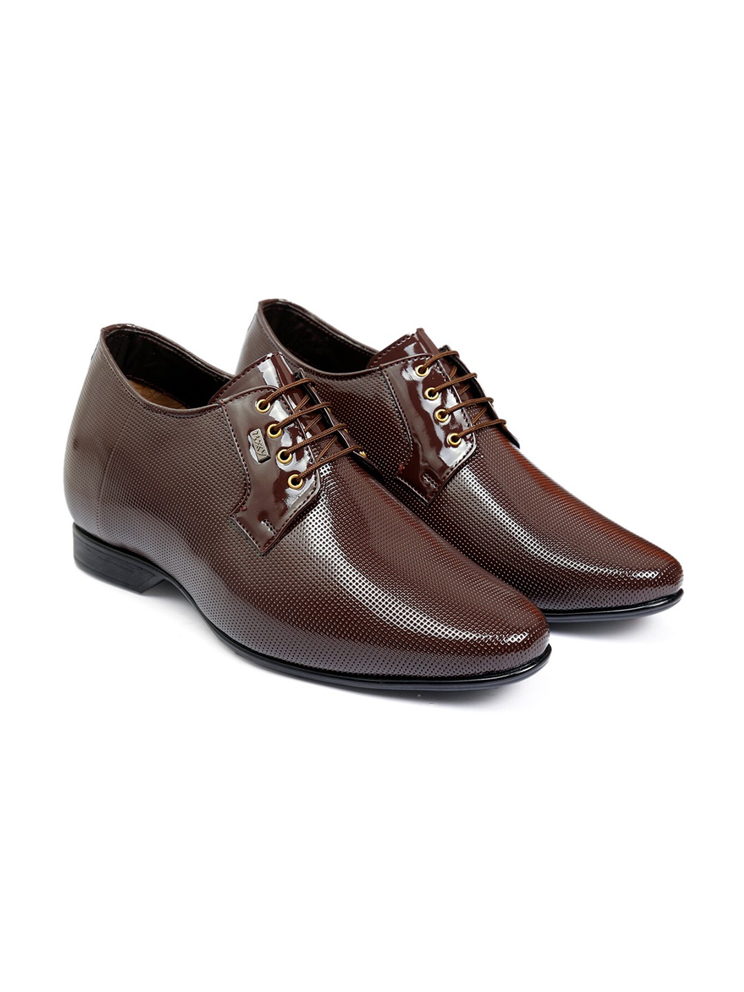 

Bxxy Men Textured Lace Up Formal Elevator Derbys, Brown